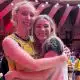 Julia Bergmann (BRA) e Bianca Bertolino (ARG) durante a Liga das Nações de Vôlei (VNL) (Foto: Reprodução/Webvolei)