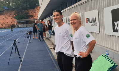 Nicole Silveira e Kim Meylemans na seletiva do skeleton