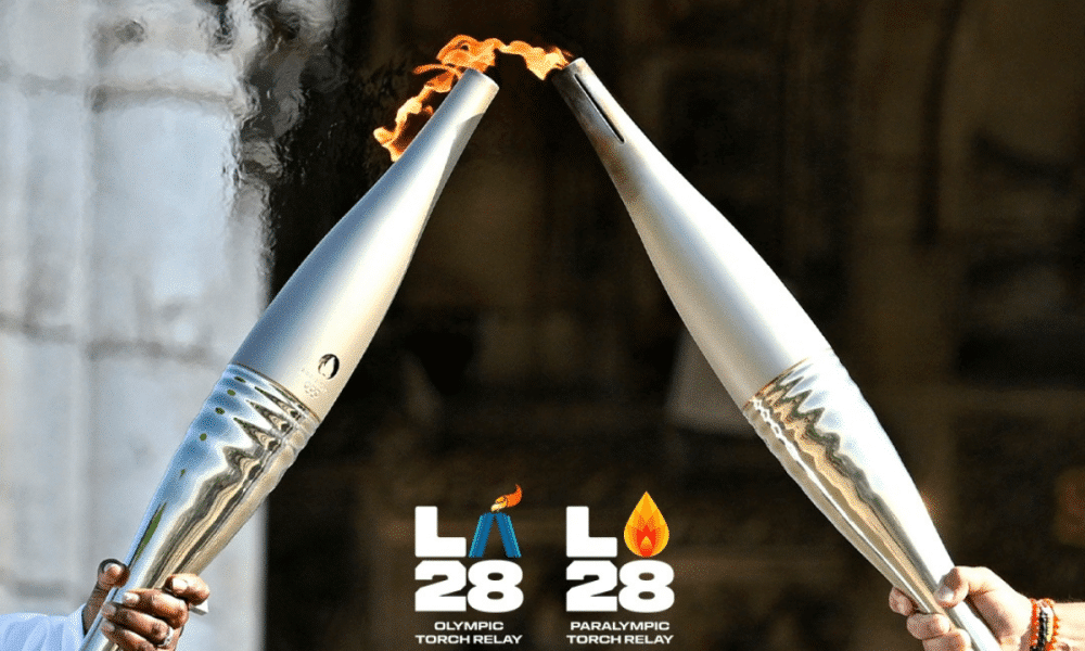 revezamento tocha olímpica jogos olímpicos de los angeles 2028